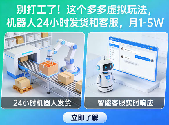 别打工了！这个多多虚拟玩法，机器人24小时发货和客服，月1-5W【揭秘】-云阁资源网
