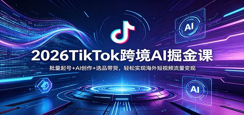 2026TikTok跨境AI掘金课：批量起号+AI创作+选品带货，轻松实现海外短视频流量变现-云阁资源网