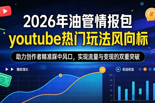 2026年油管情报包，youtube热门玩法风向标，助力创作者精准踩中风口，实现流量与变现的双重突破(更新0330)-云阁资源网