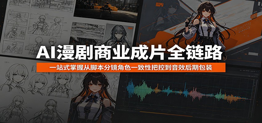 AI漫剧商业成片全链路：一站式掌握从脚本分镜角色一致性把控到音效后期包装-云阁资源网