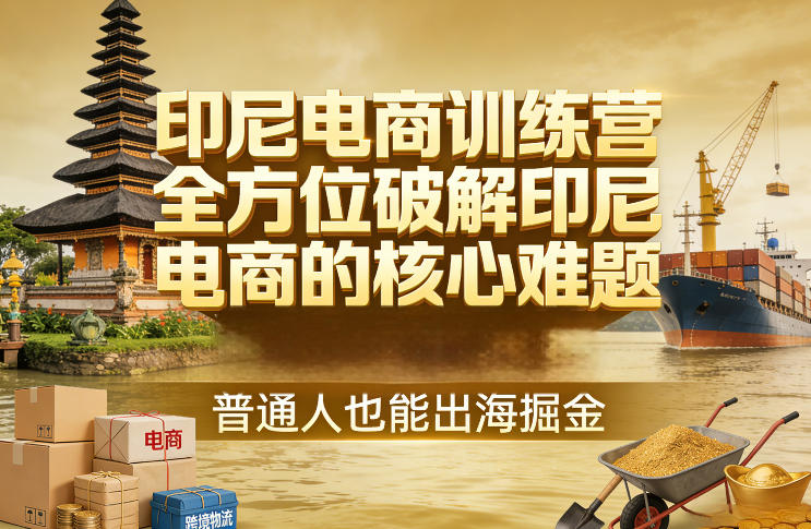 印尼电商训练营，全方位破解印尼电商的核心难题，普通人也能出海掘金-云阁资源网