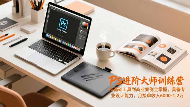 PS进阶大师训练营，从基础工具到商业案例全掌握，具备专业设计能力，月接单收入6000-1.2万-云阁资源网