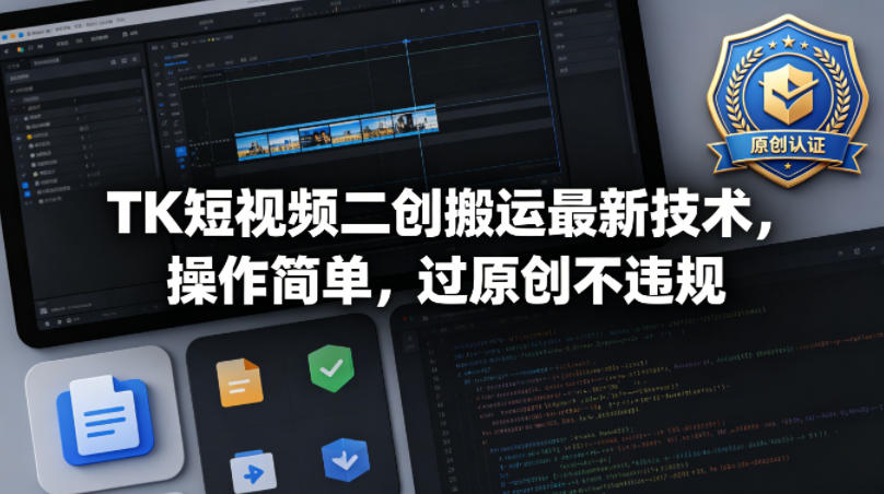TK短视频二创搬运最新技术，操作简单，过原创不违规-云阁资源网