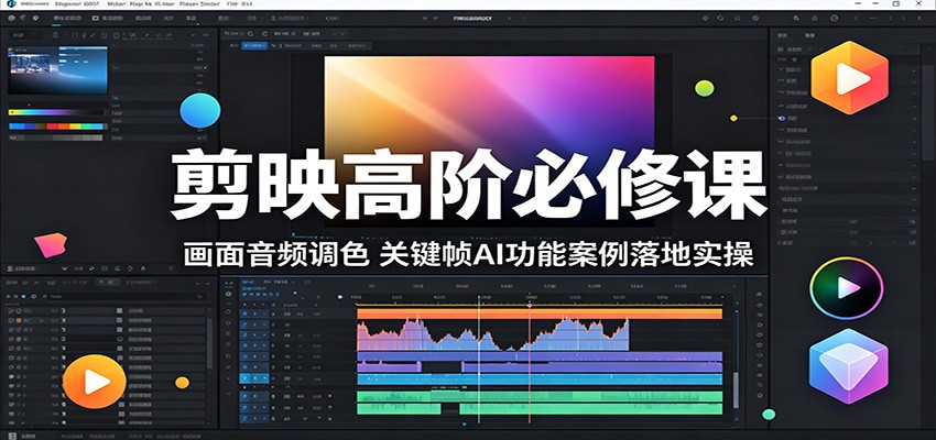 剪映高阶必修课：画面音频调色，关键帧AI功能案例落地实操-云阁资源网