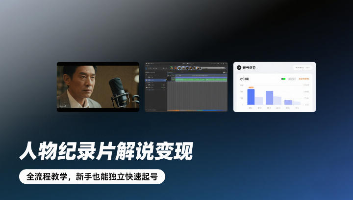 人物纪录片解说变现，全流程教学，新手也能独立快速起号-云阁资源网