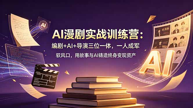 AI漫剧实战训练营：编剧+AI+导演三位一体，一人成军 驭风口，用故事与AI铸造终身变现资产-云阁资源网