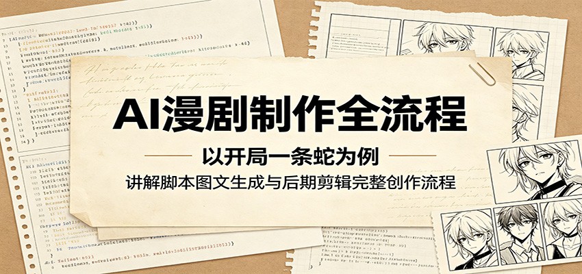 AI漫剧制作全流程:以开局一条蛇为例,讲解脚本图文生成与后期剪辑完整创作流程-云阁资源网