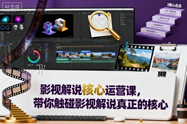 影视解说核心运营课，带你触碰影视解说真正的核心-云阁资源网
