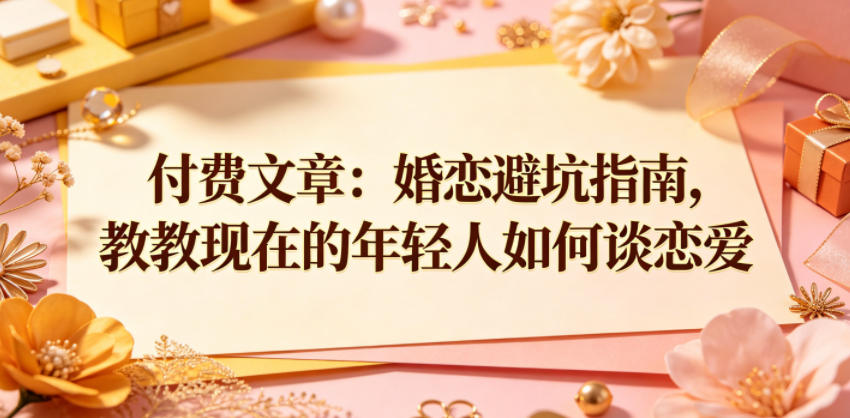 付费文章:婚恋避坑指南,教教现在的年轻人如何谈恋爱-云阁资源网