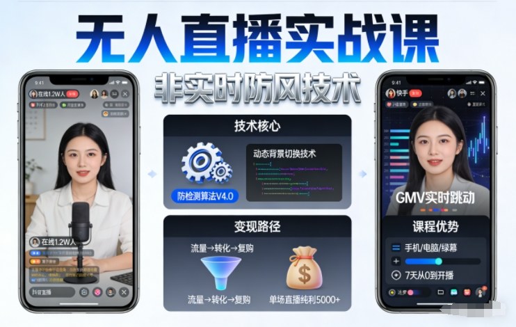 宝子哥无人直播实战课，非实时防风技术，聚焦抖音快手等平台直播带货，轻松开启直播变现之路(更新2026年5月29日)-云阁资源网