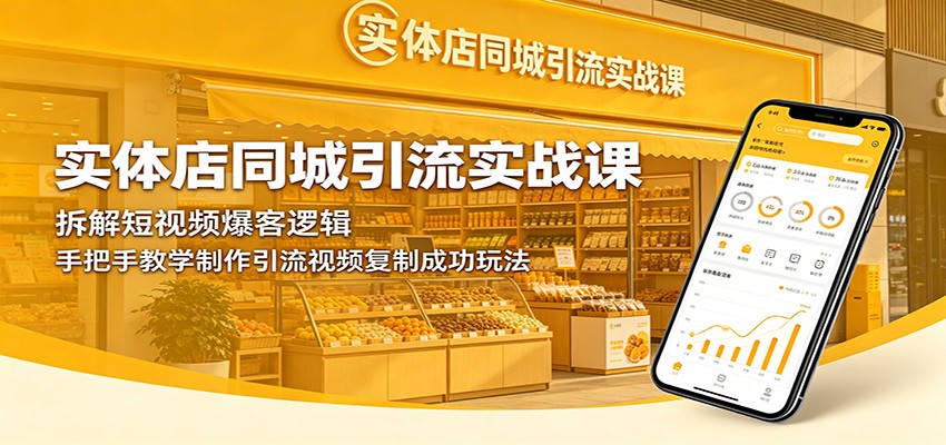 实体店同城引流实战课：拆解短视频爆客逻辑，手把手教学制作引流视频复制成功玩法-云阁资源网