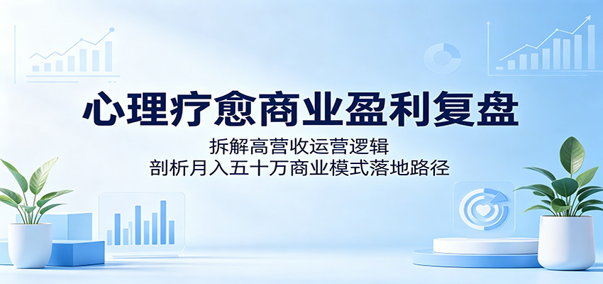 心理疗愈商业盈利复盘:拆解高营收运营逻辑,剖析月入五十万商业模式落地路径-云阁资源网
