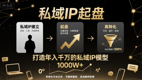 私域IP起盘，私域ip建立、起盘、高转化，打造年入千万的私域ip模型-云阁资源网
