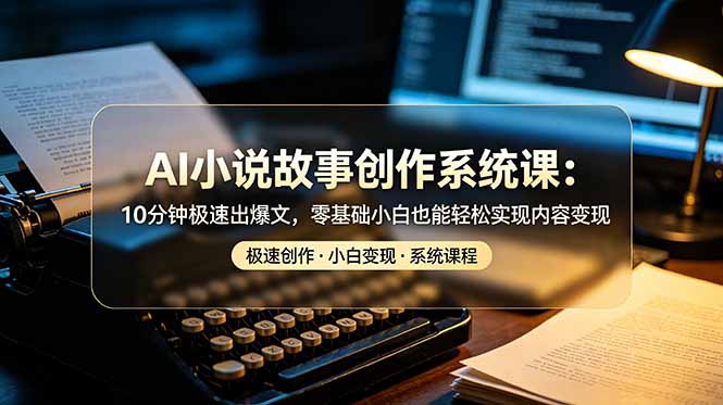 AI小说故事创作系统课：10分钟极速出爆文，零基础小白也能轻松实现内容变现-云阁资源网