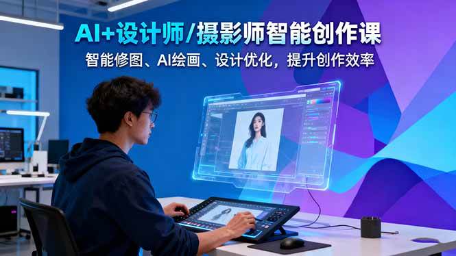 AI+设计师/摄影师智能创作课:智能修图、AI绘画、设计优化,提升创作效率-云阁资源网