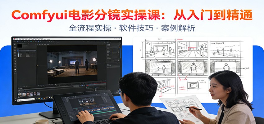 ComfyUI电影分镜实操课：分镜一致性，全流程AI视频制作，零基础也能做专业分镜-云阁资源网