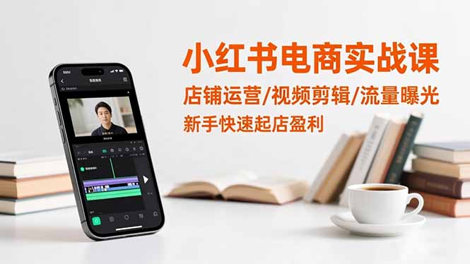 小红书电商实战课：店铺运营/视频剪辑/流量曝光，新手快速起店盈利-云阁资源网