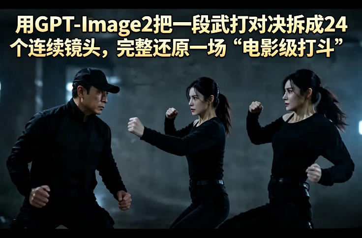 用GPT-Image2把一段武打对决拆成24个连续镜头，完整还原一场“电影级打斗”-云阁资源网