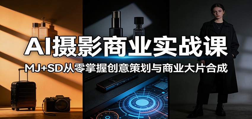 AI摄影商业实战课：MJ+SD从零掌握创意策划与商业大片合成-云阁资源网