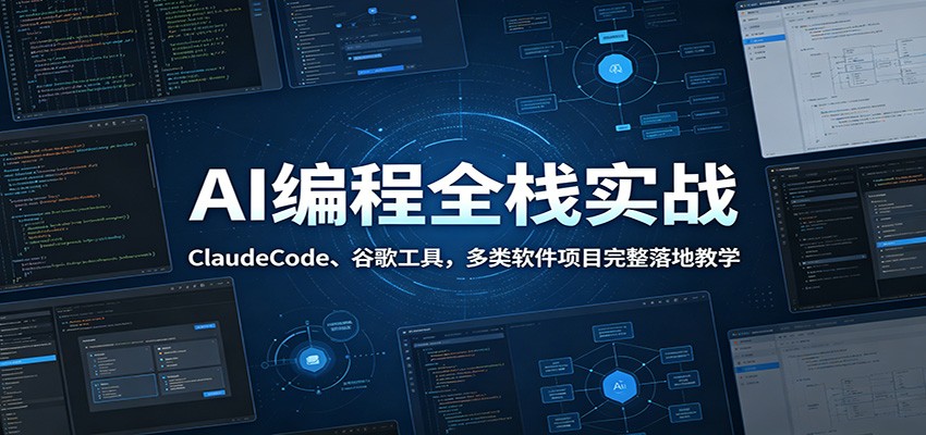 AI编程全栈实战：ClaudeCode、谷歌工具，多类软件项目完整落地教学-云阁资源网