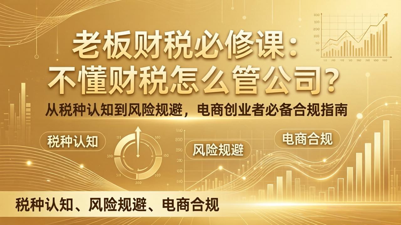 老板财税必修课：不懂财税怎么管公司？从税种认知到风险规避，电商创业者必备合规指南-云阁资源网