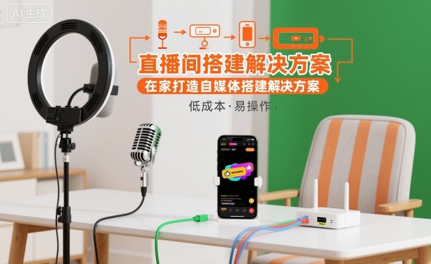直播间搭建解决方案，在家打造自媒体搭建解决方案-云阁资源网