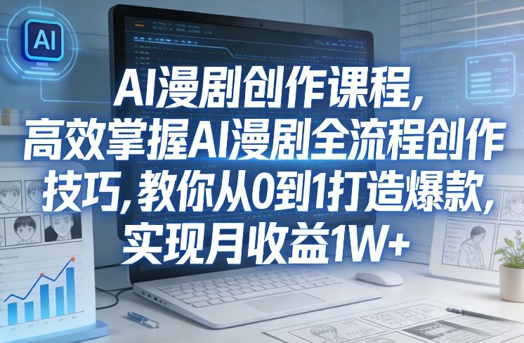 某社群AI漫剧创作课程，高效掌握AI漫剧全流程创作技巧，教你从0到1打造爆款，实现月收益1W+-云阁资源网