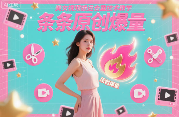 美女视频搬运去重技术教学，条条原创爆量-云阁资源网