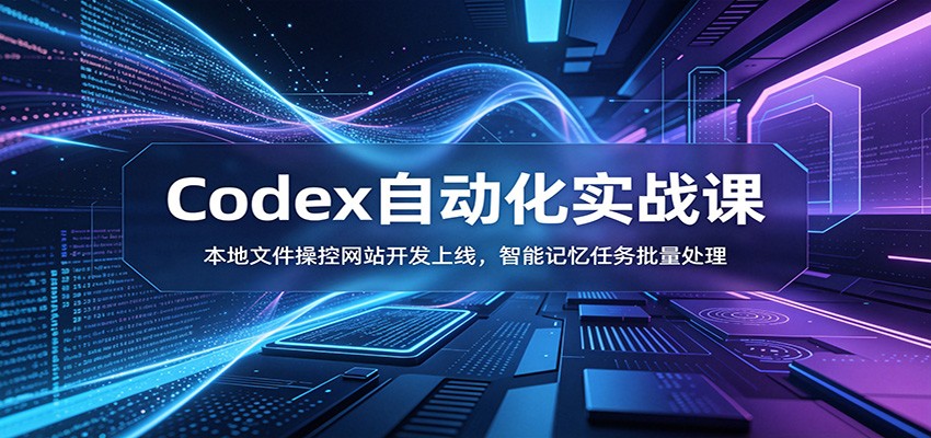 Codex自动化实战课：本地文件操控网站开发上线，智能记忆任务批量处理-云阁资源网