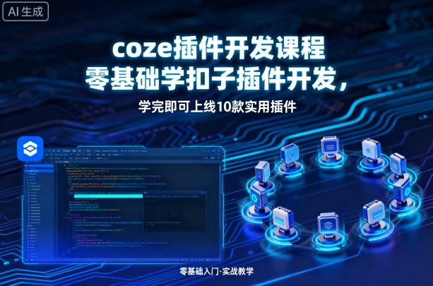 coze插件开发课程，零基础学扣子插件开发，学完即可上线10款实用插件-云阁资源网