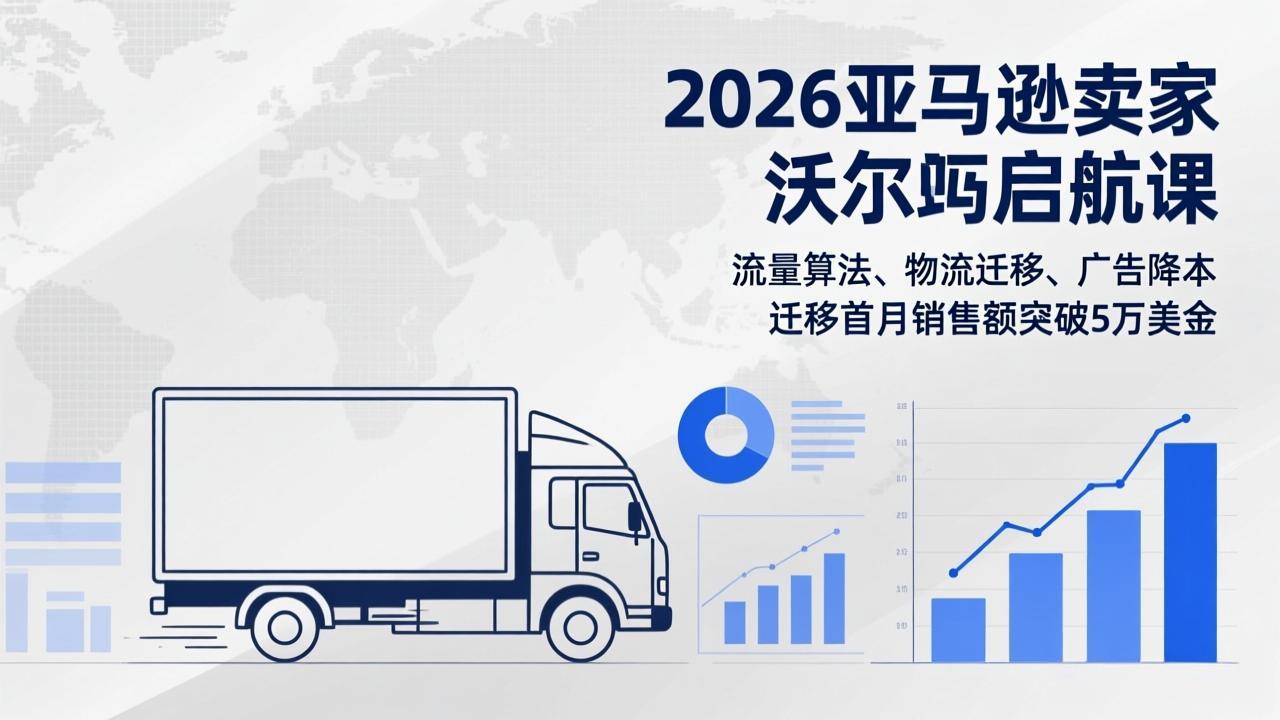 2026亚马逊卖家沃尔玛启航课，流量算法、物流迁移、广告降本，迁移首月销售额突破5万美金-云阁资源网