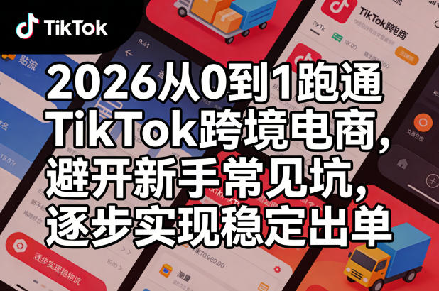 2026从0到1跑通TikTok跨境电商，避开新手常见坑，逐步实现稳定出单-云阁资源网