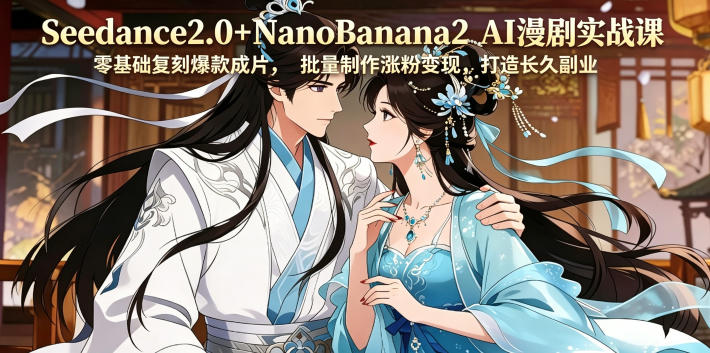 Seedance2.0+NanoBanana2 AI漫剧实战课,零基础复刻爆款成片涨粉变现,打造长久副业收益-云阁资源网