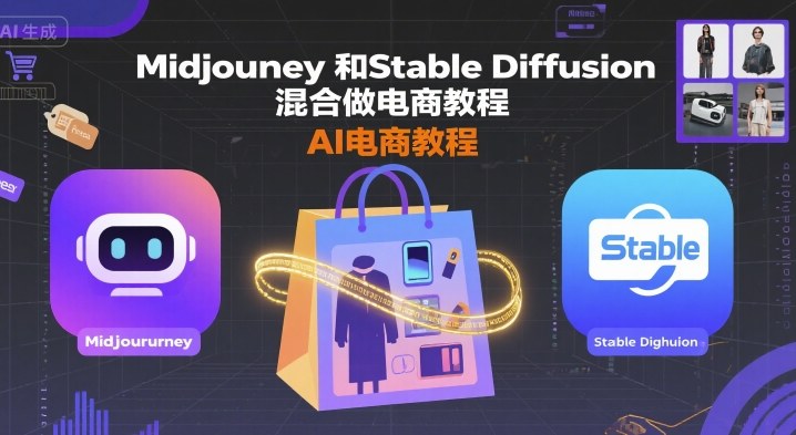 Midjourney和Stable Diffusion混合做电商教程-ai电商教程-云阁资源网