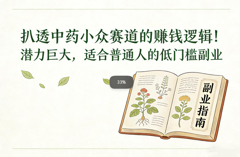 扒透中药小众赛道的賺米逻辑，潜力巨大，适合普通人的低门槛副业-云阁资源网