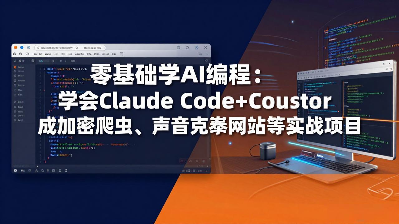 零基础学AI编程：学会Claude Code+Cursor完成加密爬虫、声音克隆网站等实战项目-云阁资源网