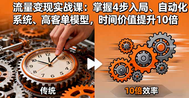 流量变现实战课：掌握4步入局、自动化系统、高客单模型，时间价值提升10倍-云阁资源网