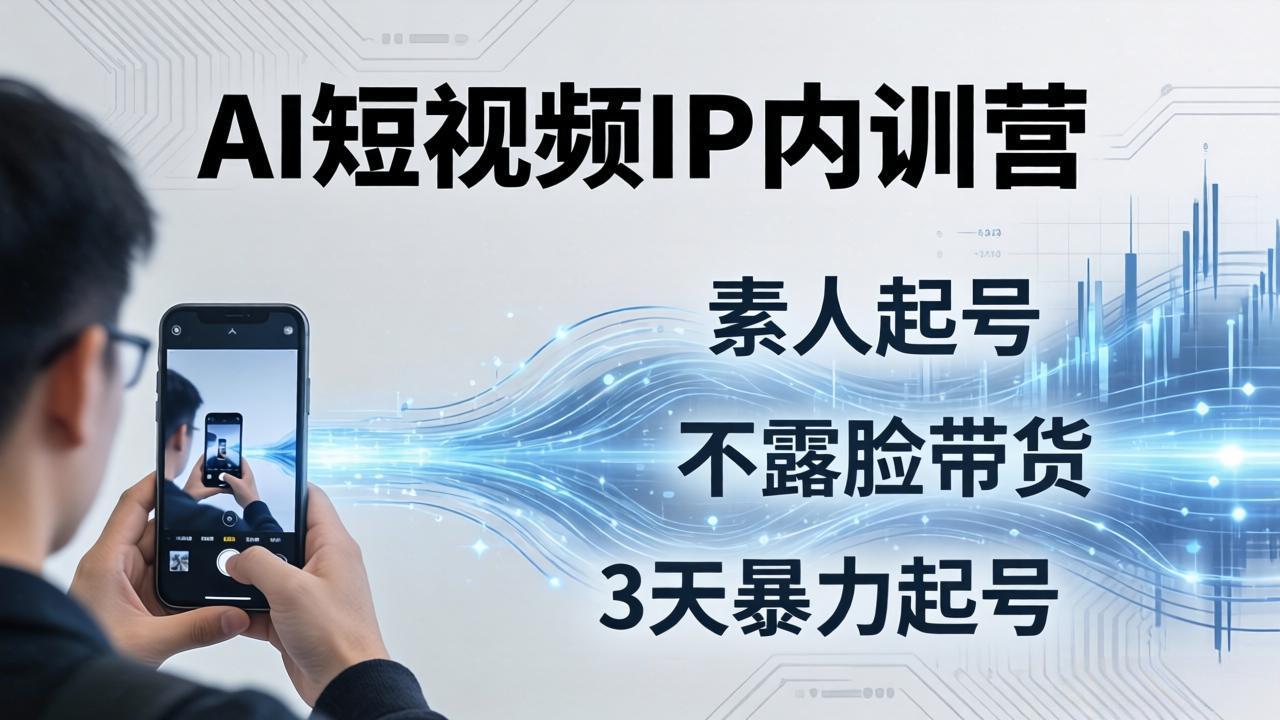 2026AI短视频IP内训营：从素人起号到不露脸带货，3天暴力起号全流程拆解-云阁资源网