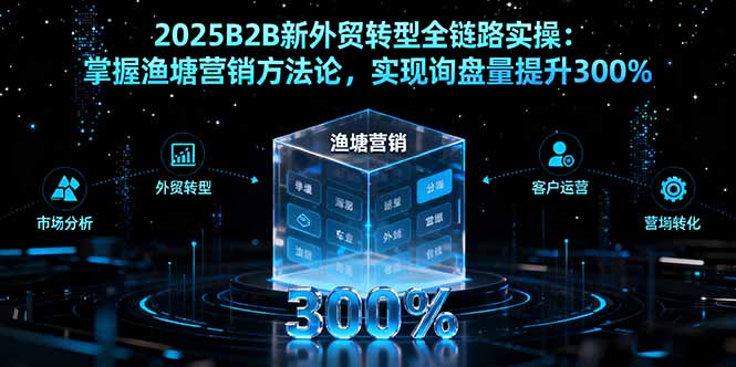 2025B2B新外贸转型全链路实操：掌握渔塘营销方法论，实现询盘量提升300%-云阁资源网