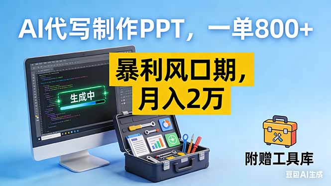 AI代写制作PPT，一单800+， 暴利风口期，月入2万【附工具】-云阁资源网