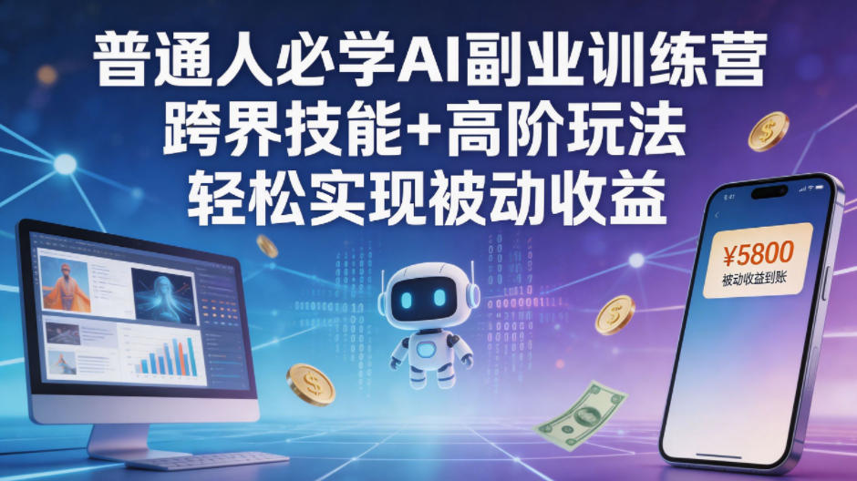 普通人必学AI副业训练营跨界技能+高阶玩法轻松实现被动收益-云阁资源网