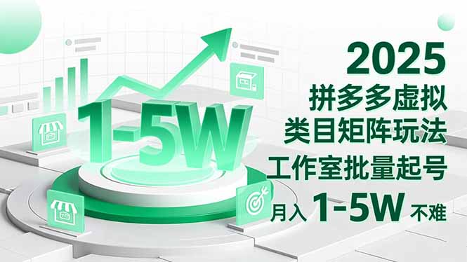 2025 拼多多虚拟类目矩阵玩法，工作室批量起号，月入 1-5W 不难-云阁资源网