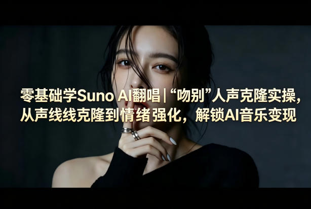 零基础学Suno AI翻唱｜《吻别》人声克隆实操，从声线克隆到情绪强化，解锁AI音乐变现-云阁资源网