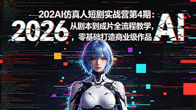 2026AI仿真人短剧实战营第4期:从剧本到成片全流程教学,零基础打造商业级作品-云阁资源网