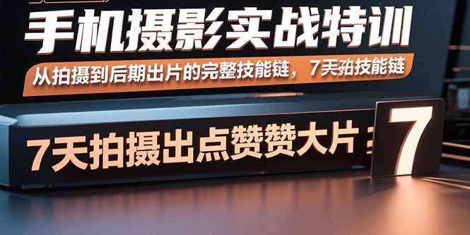 手机摄影实战特训，从拍摄到后期出片的完整技能链，7天拍出点赞大片-云阁资源网