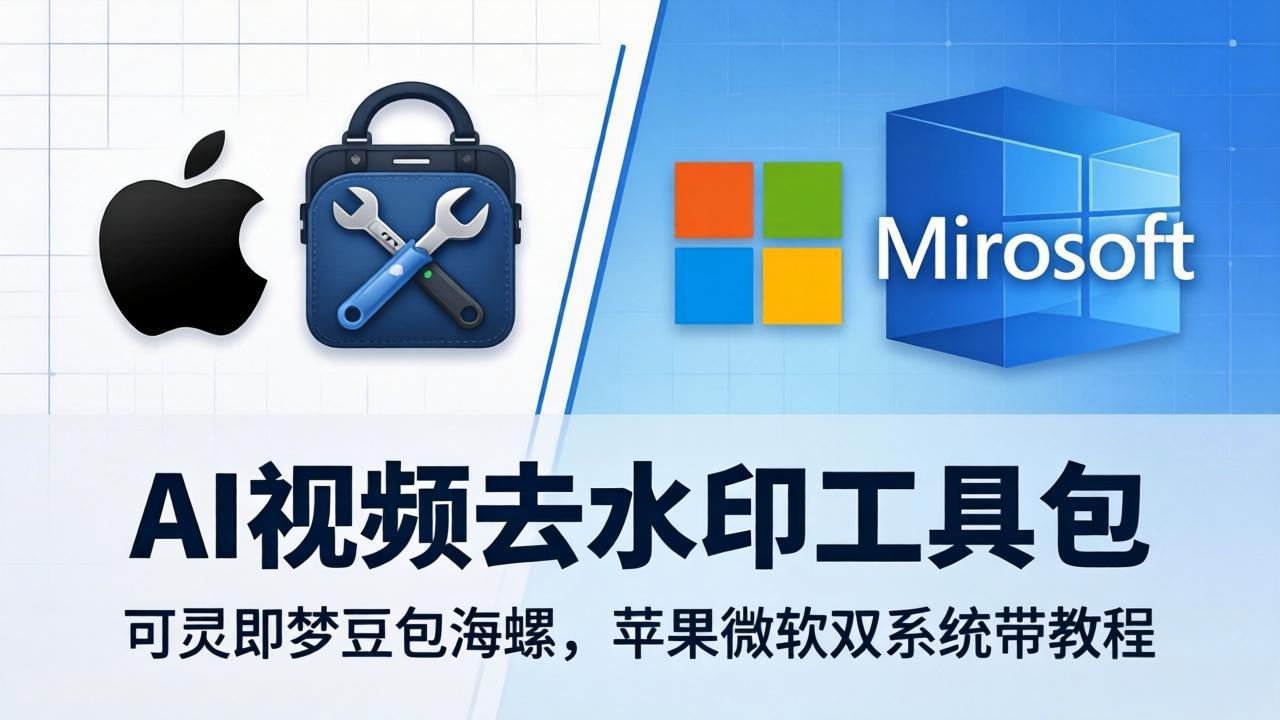 AI视频去水印工具包：可灵即梦豆包海螺，苹果微软双系统带教程-云阁资源网