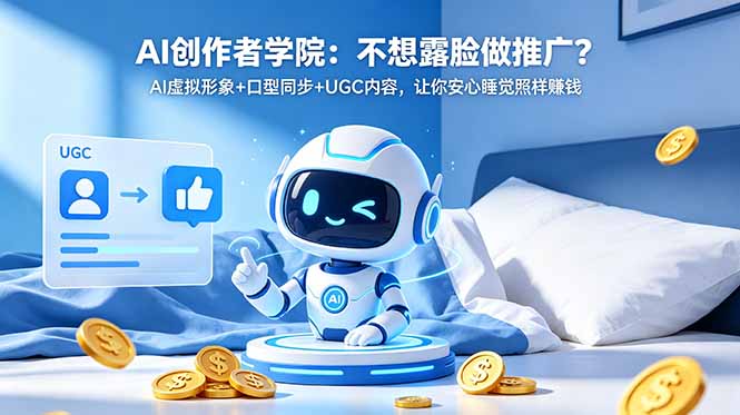 AI创作者学院:不想露脸做推广?AI虚拟形象+口型同步+UGC内容,让你安心睡觉照样赚钱-云阁资源网