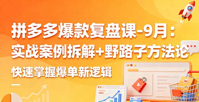 拼多多爆款复盘课-9月：实战案例拆解+野路子方法论，快速掌握爆单新逻辑-云阁资源网