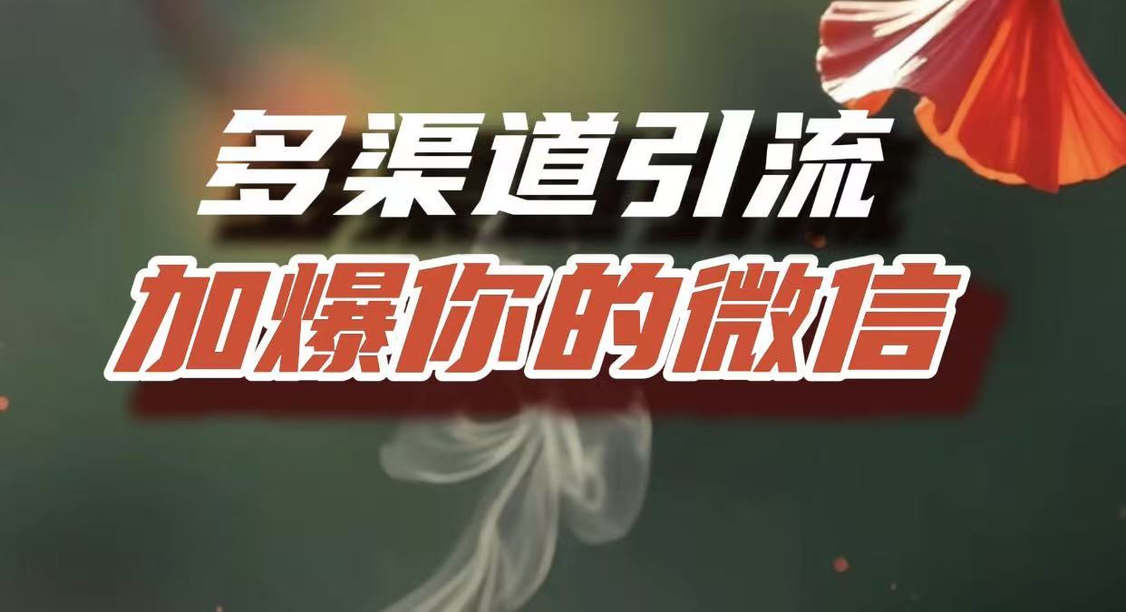 多渠道引流，加爆你的微信，把流量导入到私域，这是每一个想要在互联网赚钱的人必须掌握的底层能力-云阁资源网