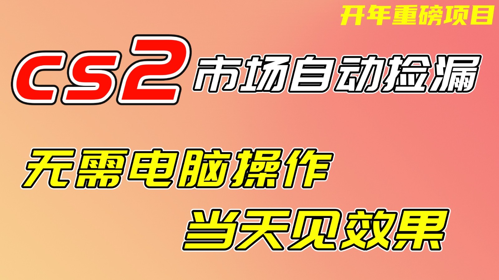 CS2市场挂机项,无需电脑操作,无需进入游戏,当天见效果,支持任何形式验证-云阁资源网